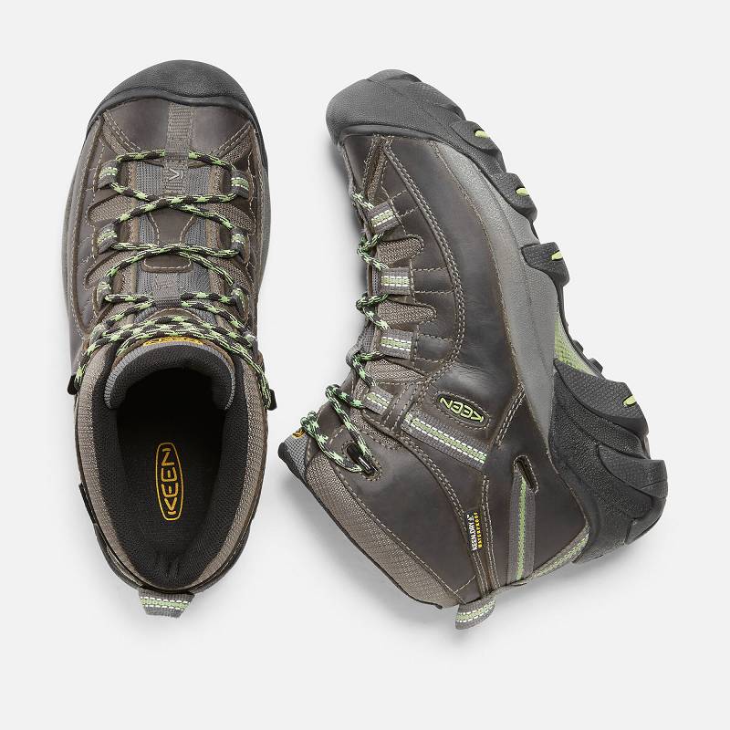 Keen Targhee II Mid Waterproof Wanderstiefel Damen DE-97254 Raven/Opaline - Keen Damenschuhe Grau